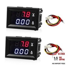 2 Pcs 0.28 Digital Voltmeter Ammeter Dc 0-100v 10a Amp Volt Meter Gauge With