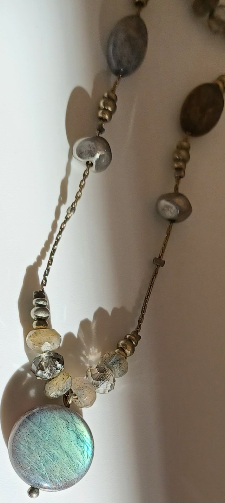 Chico's Beaded Labradorite Statement Necklace Adj… - image 11