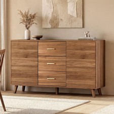 55" Sideboard Buffet Cabinet Push Open Doors Drawers Dining Storage Console Unit