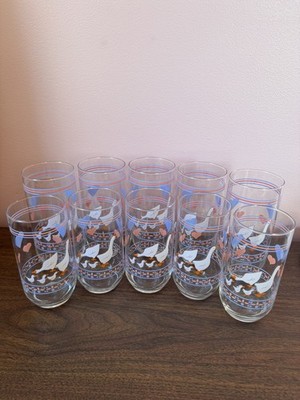 Vintage Luminarc Hearts & Geese Glasses Goose Cottagecore Country Set of 10