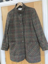 House of Bruar Harris Tweed Wool Check Coat Size 14
