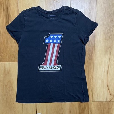 Harley Davidson Women's Forever #1 Black S/S Tee Top T-Shirt Size Xl Motorcycle