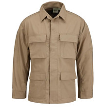 PROPPER BDU COAT XLL KHAKI CANVAS Ripstop height 71 - 75" chest 45 - 49"