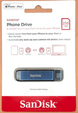SanDisk 256GB Phone Drive for iPhone (Blue) USB-C & Lightning SDIXD0N-256G-AW6ME