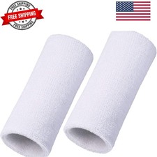 Pack of 2 Elastic Cotton Sport Wristbands 6"