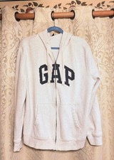 GAP Vintage White Soft Zip-Up Hoodie Size XL