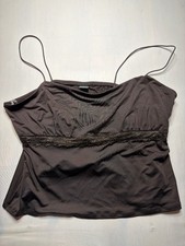 Wild Fable Women's Espresso Brown Lace Trim Cami Top Size Large