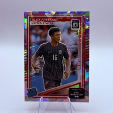 Alex Freeman 2025-26 Panini Donruss Optic #202 Silver Crack Ice Rookie Card FIFA. rookie card picture