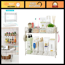 2-Tier Stainless Steel Bathroom Storage Organizer Rack, Shower Caddy Vanity Sh