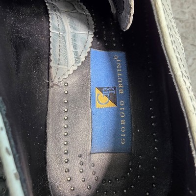 Giorgio Brutini ALL Leather Shoes Wingtip Oxford Blue White Croc Embossed  12 M Giorgio Brutini ALL Leather Shoes Wingtip Oxford Blue White  main image 4