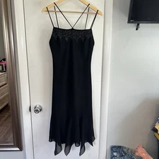 Aspeed USA Women’s 90s/y2k Vintage Asymmetrical Whimsygoth Midi Dress. Medium