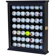 DisplayGifts 49 Golf Ball Display Case Cabinet Wall Rack Holder Frame with Lo...