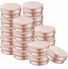 Aluminum Tin Screw Top Lid Round Metal Container,Storage Jar,Rose Gold 20 Pc