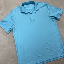 Johnnie-O Shirt Men's Large Polo Barbados Blue Performance Casual Vacation Golf