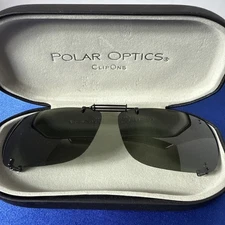 Polar Optics Clip-On Sunglasses Square Black Rimless