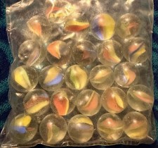 vintage NIP LOT OF 25 Cat Eye Marbles - Assorted Cats Eye Swirl Various Colors