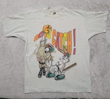 Vtg 1990s Taz Bugs Bunny Warner Bros 1993 Looney Baseball XL Shirt Single Stitch