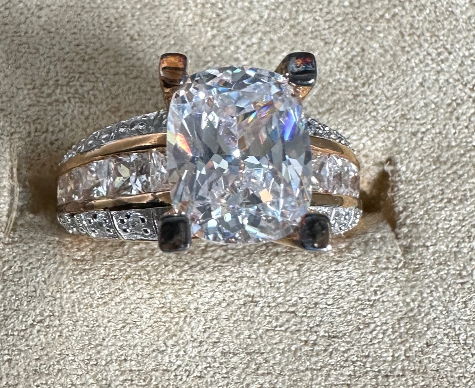 Anillo Bella Luce Eterno plateado amarillo talla 8 Foto 4 de 4