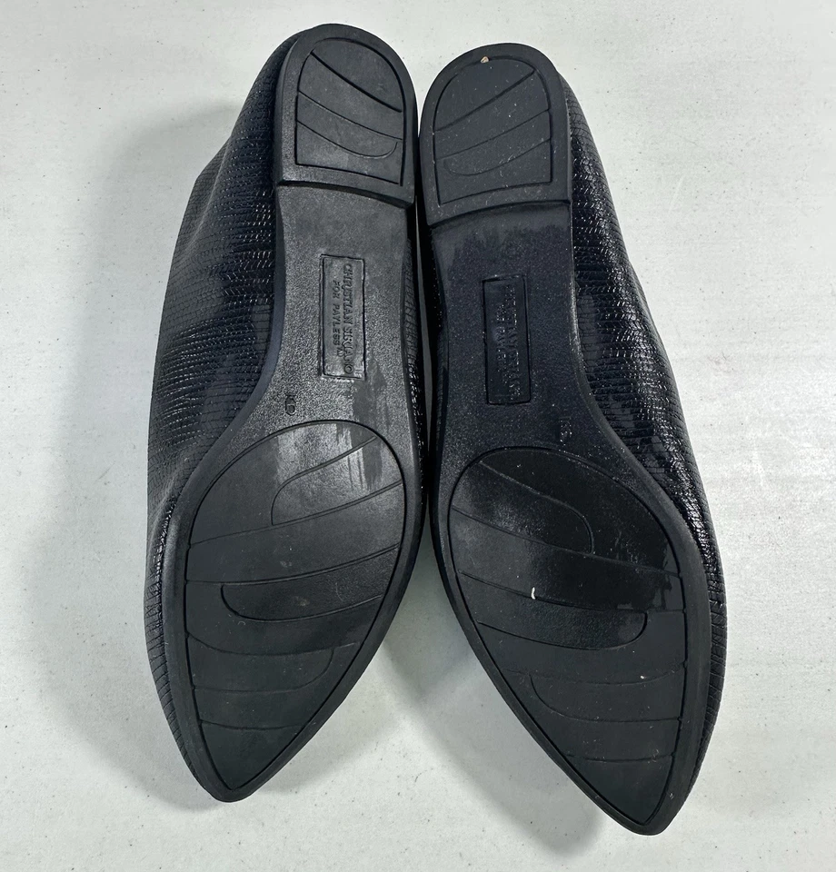 Christian Siriano Mujer Talla 9 Negro Zapatos Ballet Planos Punta Punta Sin Cordones Foto 3 de 4