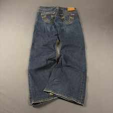 True Religion Made in USA Y2K Flare Jeans Dark Wash Gold Big Stitch Size 27