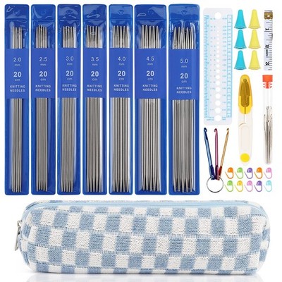 35pcs Short Knitting Needles Set Metal - Double Pointed Knitting Needles Stai...