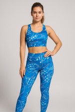 Women  s Blue 2 Piece Workout Set   Sports Bra  High Waisted Leggings Yoga Gym