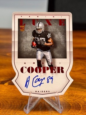 Amari Cooper 2015 Panini Luxe Die-Cut RC Auto Red 2/25 Rookie Raiders #DCA-AC