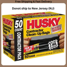 HUSKY 42 Gallon Heavy Duty Construction Garbage Trash Contractor Bags (50-Count)