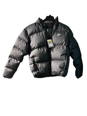 NWT Nike Size Sm Down Puffer Jacket-Gray Therma Fit Mock Neck-Full Zip-$200 Rtl
