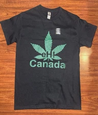 Gildan Unisex Ultra Cotton Short Sleeve eH! Canada 🍁 Souvenir T-Shirt Black S