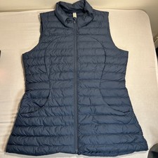 Lululemon Athletica Vest Womens 8 Blue Down Puffer Quilted Pack It Down