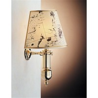 Maritime Wandleuchte Papier Messing H:40Cm Antikes Design Jugendstil Lampe
