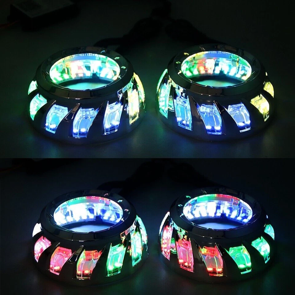 LED Angel Eyes RGB Revolving Turbine Shrouds Bluetooth Control Sequential Bezels - Image 4 of 4