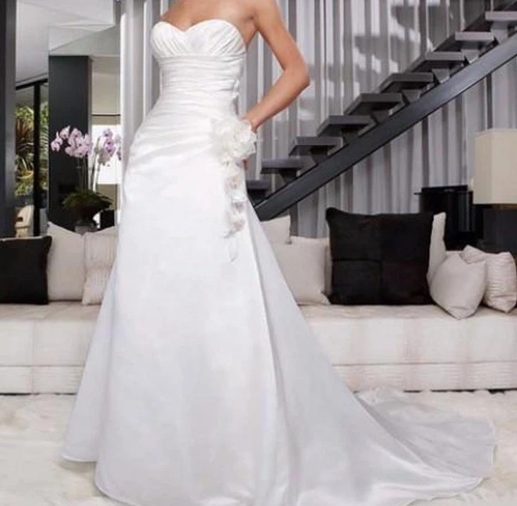 chinese dress ladies LaDivine CD862W Long A Line Lace Jacket Wedding Dress – The Dress Outlet