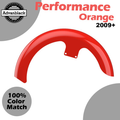 Performance Orange 21'' Reveal Wrapper Hugger Front Fender Fits Harley 2009+