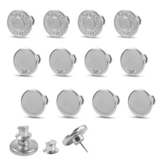  30pcs Jean Buttons for Loose Jeans, Buttons for Jeans are Easy to Silver
