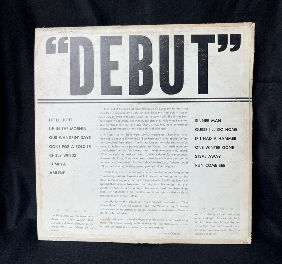 THE RISING SONS DEBUT~NM- 1962 FOLK PSYCH LP~DEEP GROOVE PRIVATE LABEL RARITY - Image 3 of 4