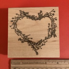 G9, Annette Watkins Rubber Stamps, Beautiful, Wispy Flowered Heart