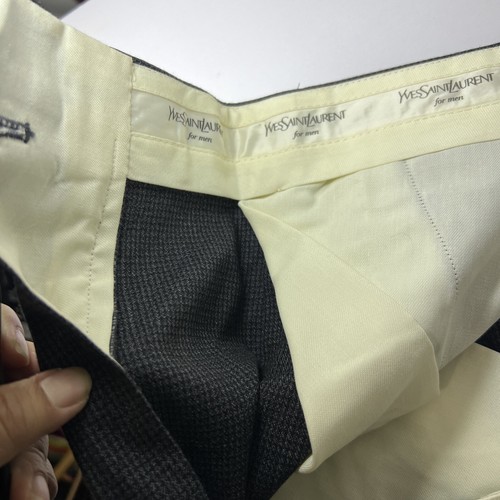 Vintage Yves Saint Laurent 53% Rayon Pants Gray -Black Size W38 L30 - Picture 9 of 12