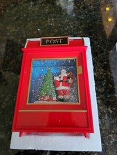 Santa Clause Demdaco Snow Globe Christmas Lights Plays Music - OPEN BOX - Tested