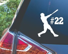 Personalized Baseball Player School Sports Vinyl Decal Sticker
