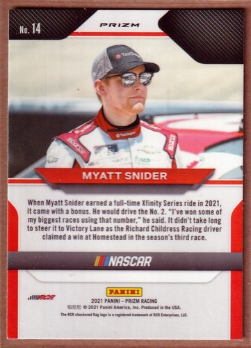 2021 Panini Prizm Prizms White Sparkle #14 Myatt Snider RC - TAXSLAYER - Picture 2 of 2