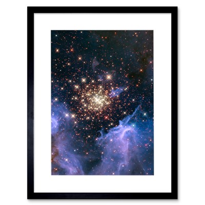 Hubble Space Starburst Cluster NGC 3603 Nebelfeuerwerk gerahmter Kunstdruck 12x16