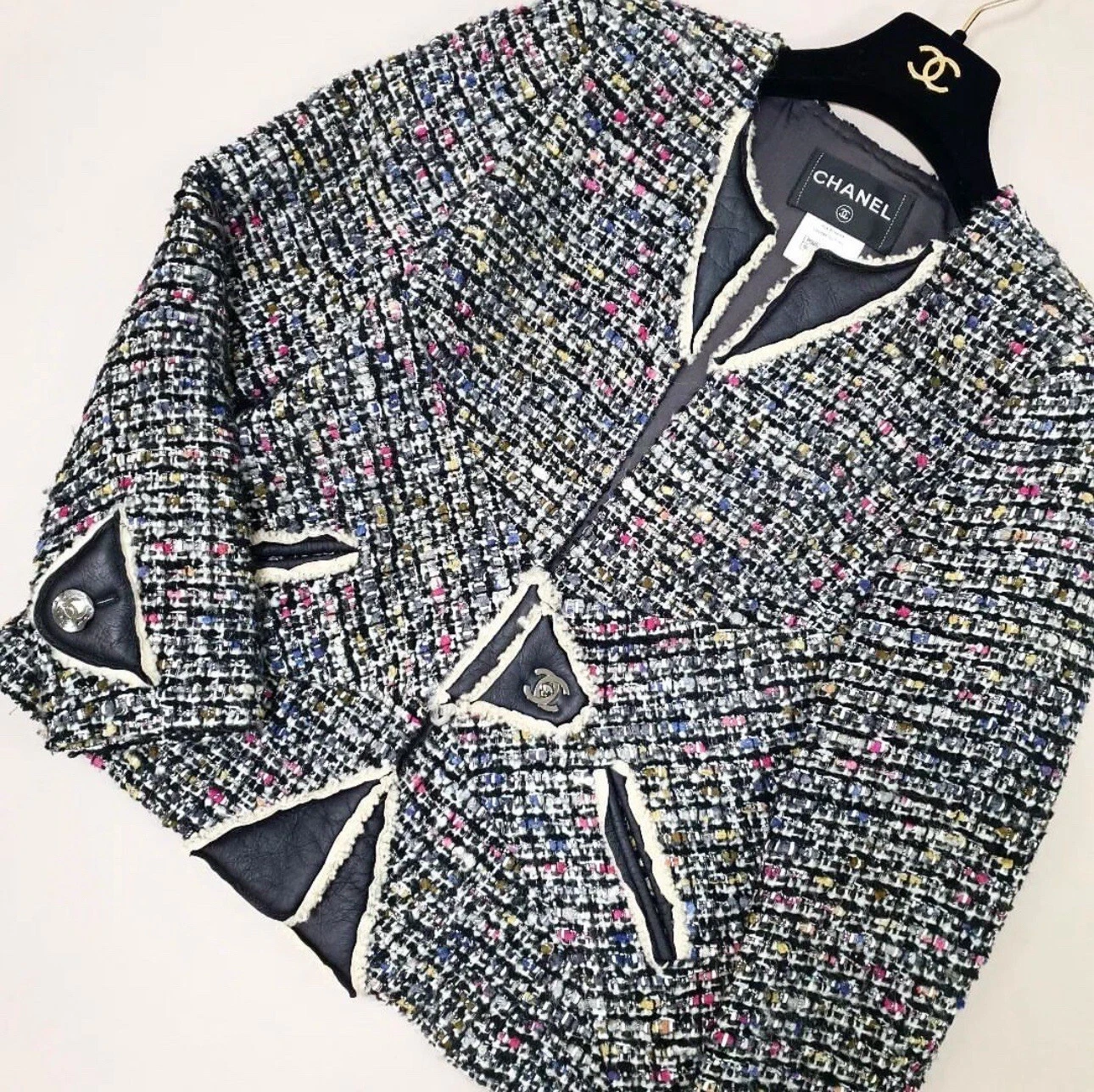 Giacca blazer Chanel Tweed Shearling taglia 38