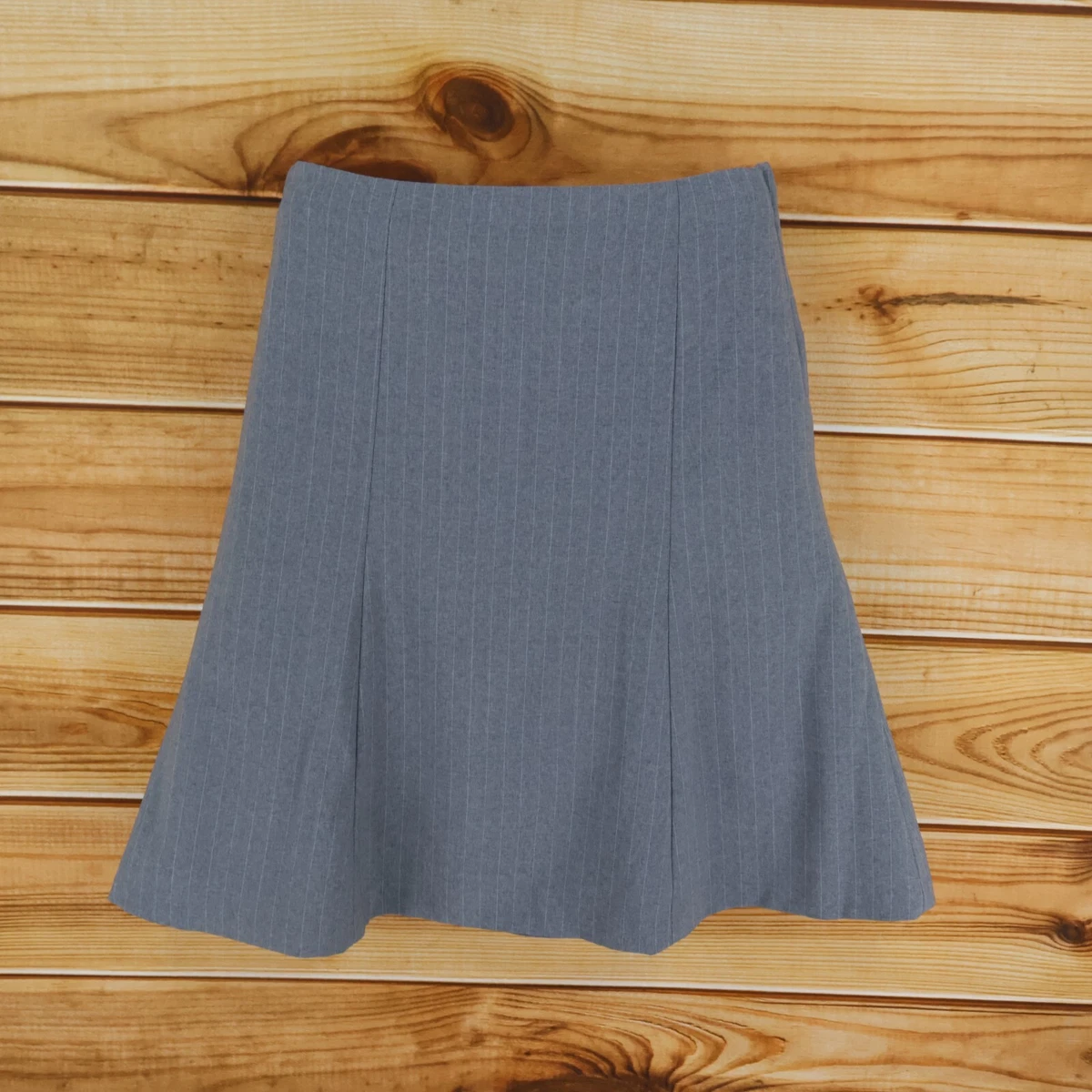 Jupe Crayon Gap Taille 12, Grise à Rayures, Mélange De Laine, Femme