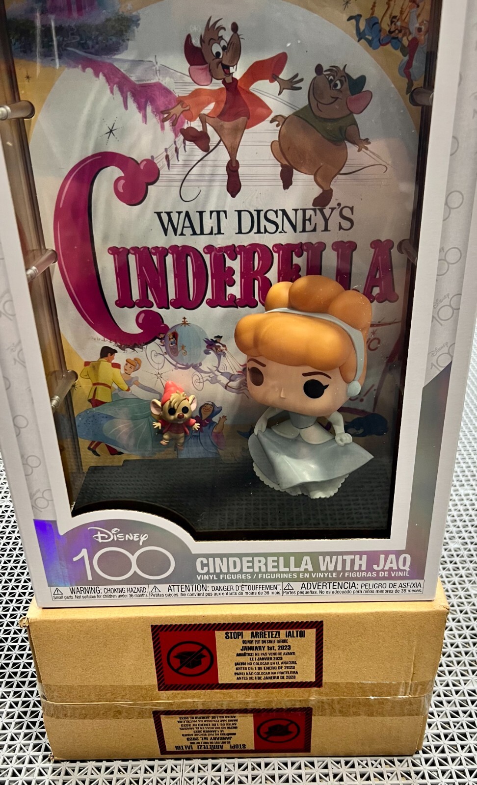 Disney 100 Cinderella with Jaq Pop! Movie Poster with Case , Not Mint