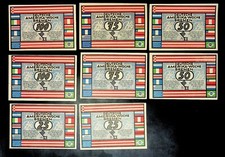1921 Germany BREMEN AMERIKA WOCHE set of 25 50 75 100 Phennig Banknote / Notgeld