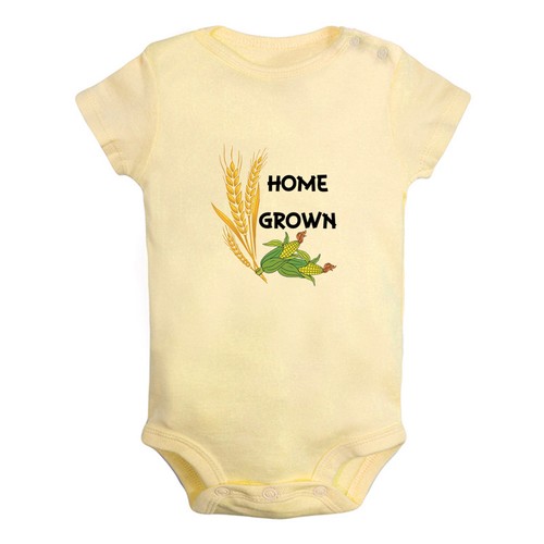 Home Grown Funny Bodysuit Baby Romper Infant Kids Short Jumpsuit Graphic Outfits