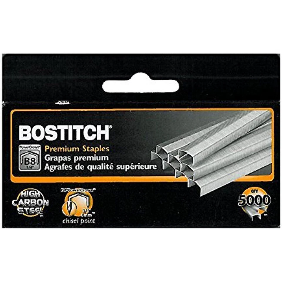 BOSTITCHOFFICE Lot of 25 New Boxes Stanley-Bostitch B8 Staples 1/4" 5,000 per box,125,000 total