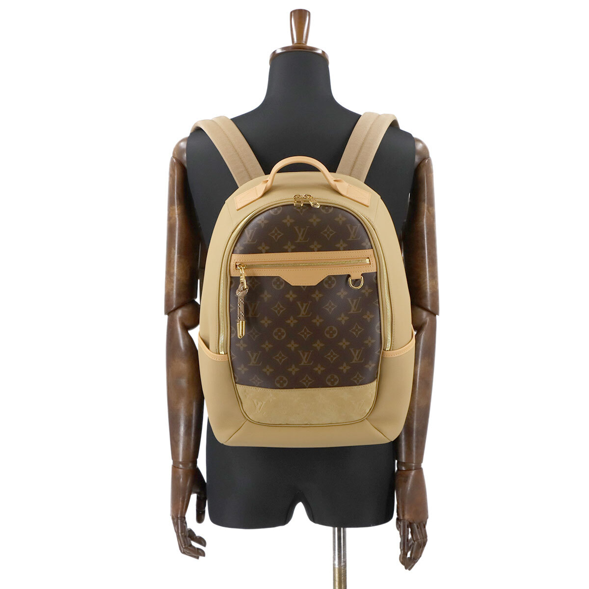 LOUIS VUITTON Monogram Outdoor Backpack Leather Brown Beige